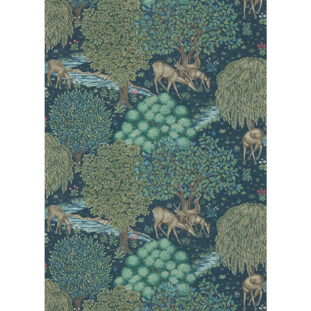 The Brook Wallpaper 214887 by Morris & Co in Dark Blue